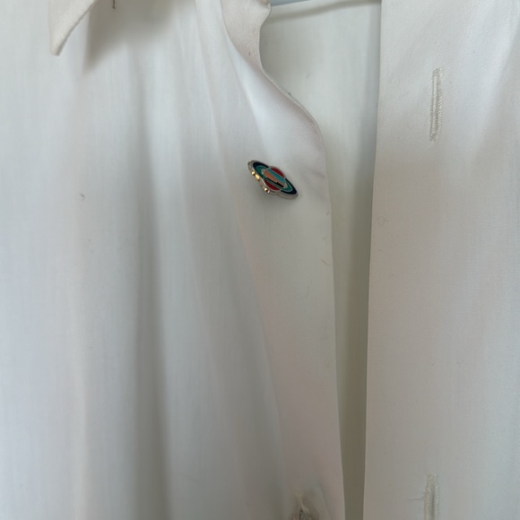 Paul Smith white shirt with striped accents and funky buttons Small - Picture 2 of 4